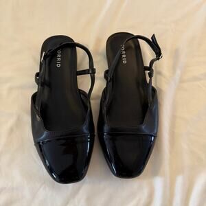 Torrid Black Sling Back Flats Size 10 WW Work Office Career